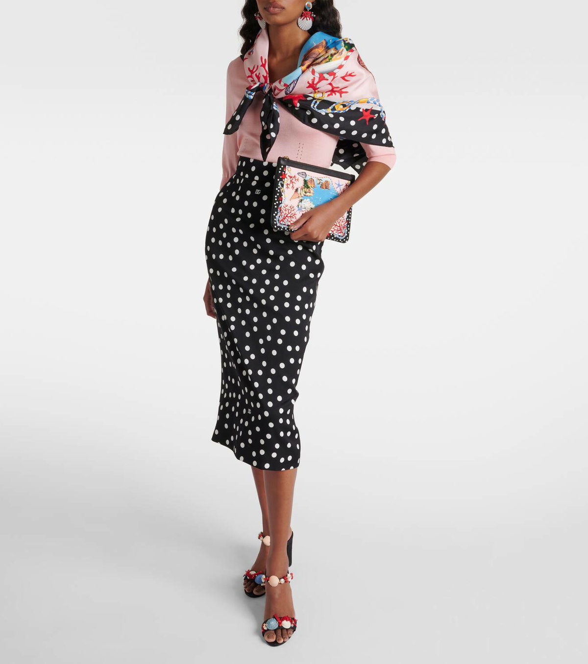Dolce&Gabbana Capri printed canvas pouch