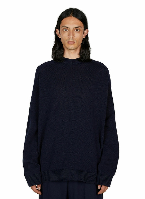 Photo: Raf Simons - Graphic Patch Sweater in Navy