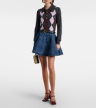 Self-Portrait Belted denim miniskirt