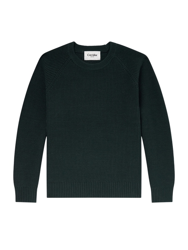 Photo: Corridor - Ribbed Cotton Sweater - Green