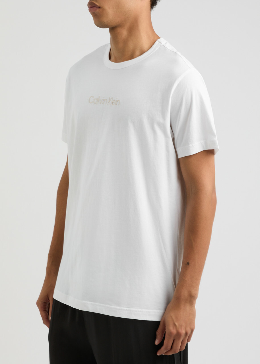Calvin Klein Logo-embroidered Cotton Pyjama top White