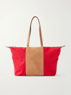 Aimé Leon Dore - Logo-Embossed Leather-Trimmed Canvas Tote - Red