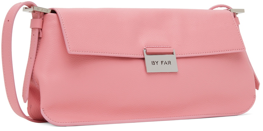 BY FAR: bag in grained leather - Pink