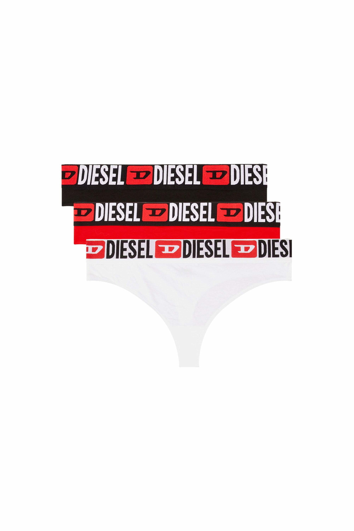 Diesel 3-pack thongs with logo waist - Strings Womens in Multicolor