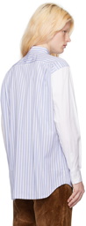 Comme des Garçons Shirt Blue & White Striped Shirt