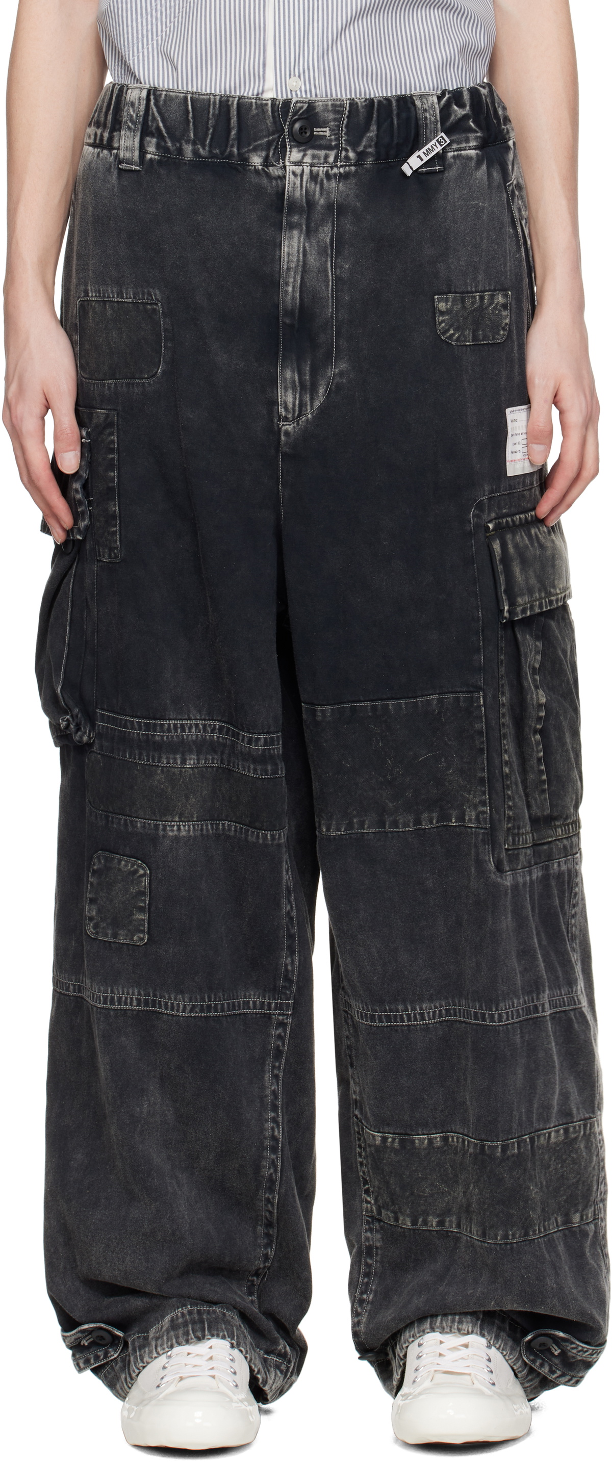Maison MIHARA YASUHIRO Black Repair Cargo Pants