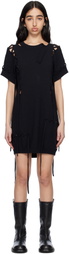 YOHJI YAMAMOTO Black Lace-Up Detail Minidress