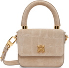 AMIRI Taupe Croc Suede Micro MA Bag