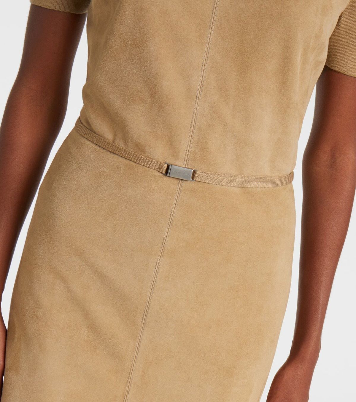 Ralph Lauren Collection Lindsay suede and wool-blend midi dress