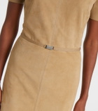 Ralph Lauren Collection Lindsay suede and wool-blend midi dress