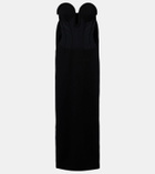 Jean Paul Gaultier Crêpe and tulle corset maxi dress