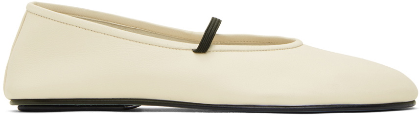 THE ROW Elastic leather ballet flats