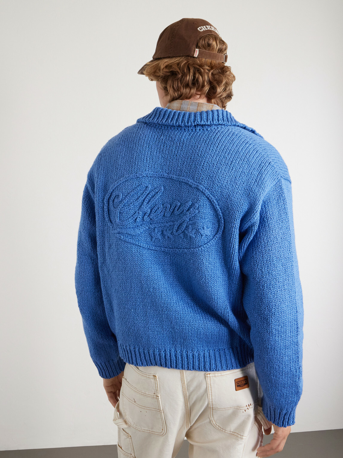 Cherry Los Angeles - Logo-Embroidered Cotton Zip-Up Cardigan - Blue