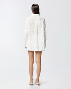 Pinko Printed Transparent Silk Blend Voile Shirt Bright White