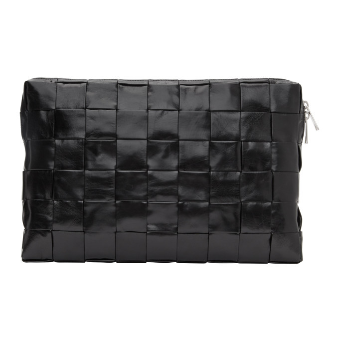 Photo: Bottega Veneta Black Intrecciato Document Pouch