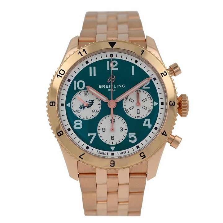 Photo: Breitling Classic Avi Chronograph Automatic Digital Chronometer Green Dial Mens Watch R233802A1L1R1