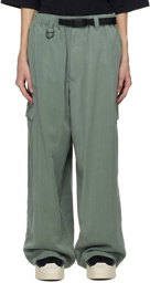 Y-3 Green Wide-Leg Cargo Pants