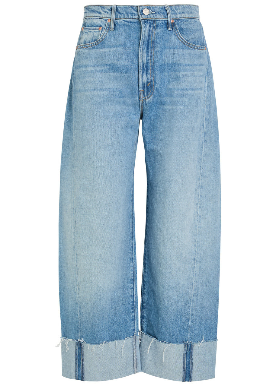Mother The Half-pipe Ankle Turn-up Barrel-leg Jeans Blue