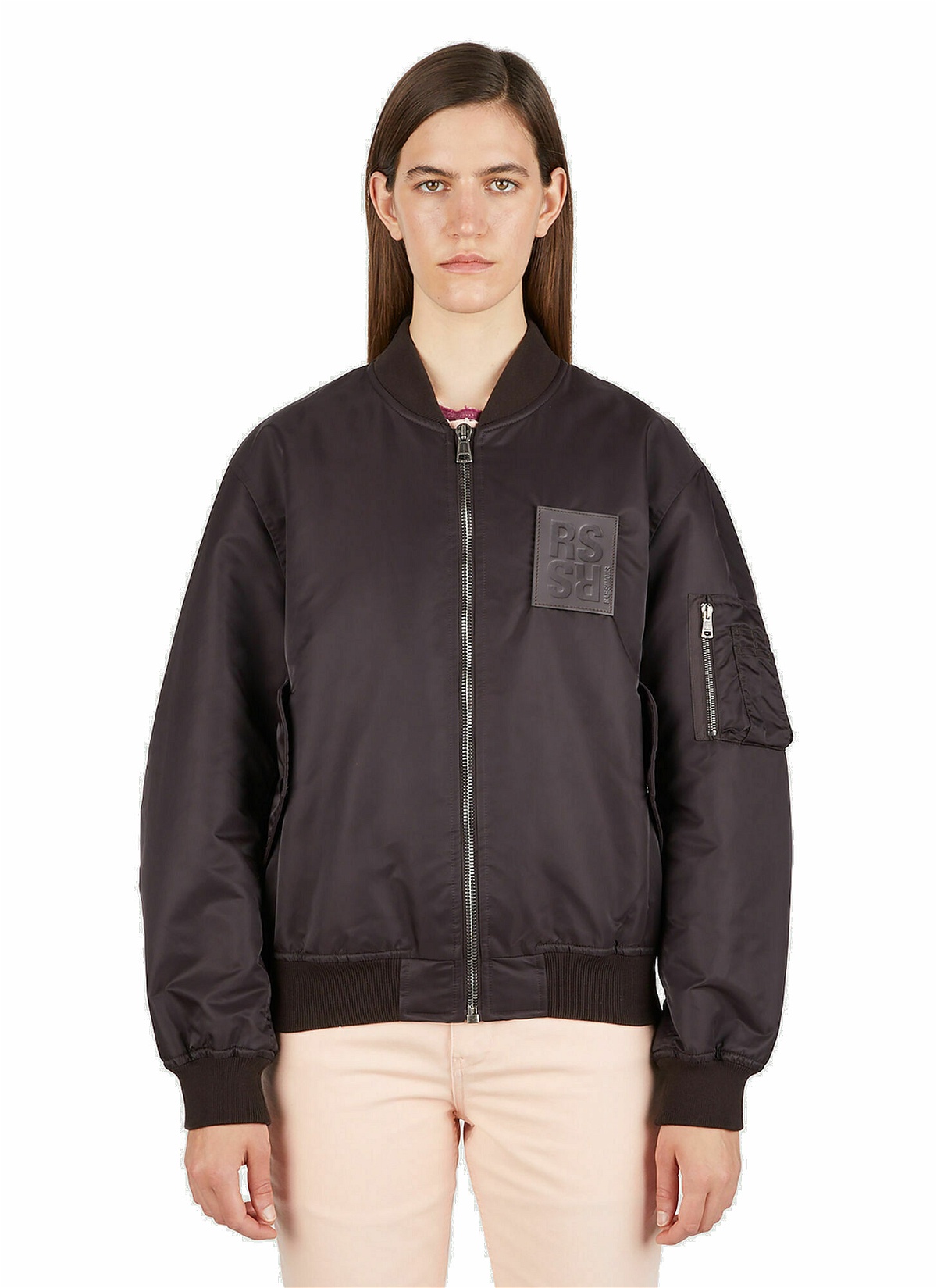 Photo: Raf Simons - Logo Patch Bomber Jacket in Brown