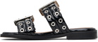 GANNI Black Feminine Buckle Two-Strap Sandals