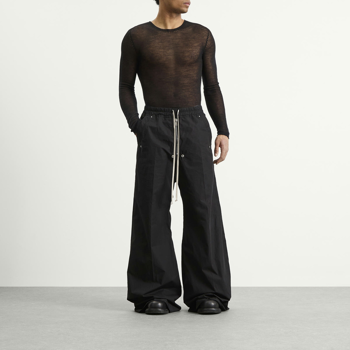 Rick Owens Men's Fine Knit Dennis Sheer Top in Black