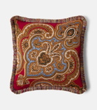 Etro Kash fringed paisley jacquard cushion