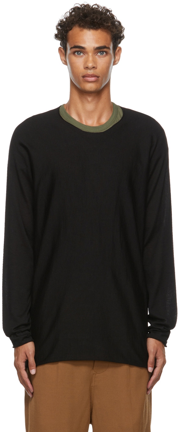 Label Under Construction Black Arched Sweater