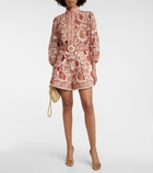 Zimmermann - Vitali floral high-rise linen shorts