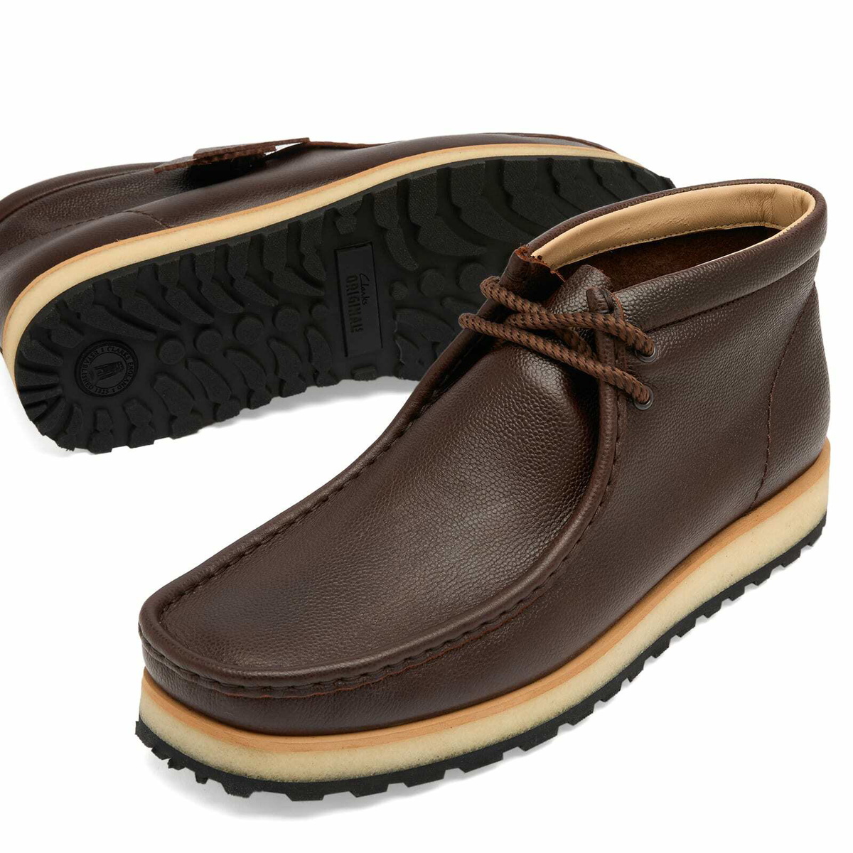 Clarks Originals Men's Wallabee Scout in Brown Scotch Grain