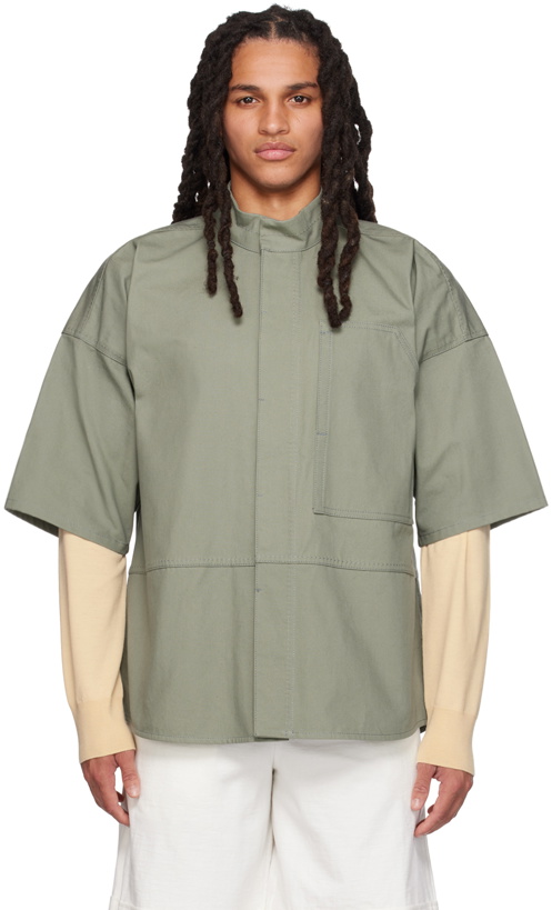 Photo: Jil Sander Green Paneled Shirt