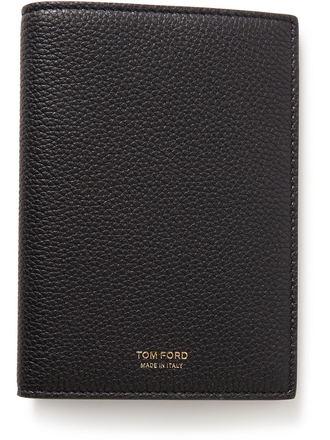 【関税＆送料込み】Tom Ford Logo Passport Holder TOM FORD - Logo-Embellished Textured-Leather Passport Cover