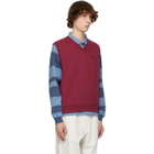 Stussy Burgundy Fleece Vest
