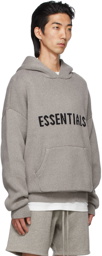 Essentials Grey Pullover Logo Hoodie