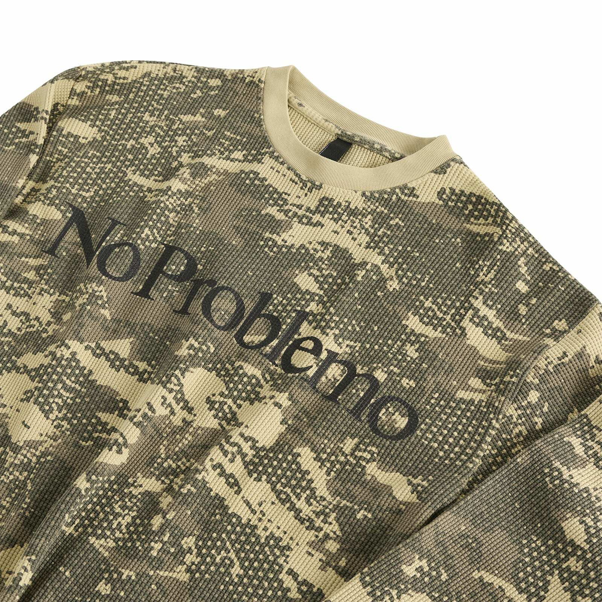 No Problemo Forest Waffle LS T-Shirt in Sand