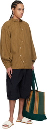 Glass Cypress Brown Curved Denim Shirt