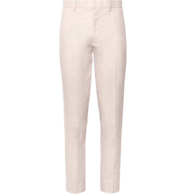Photo: Club Monaco - Grant Slim-Fit Linen Trousers - Pink