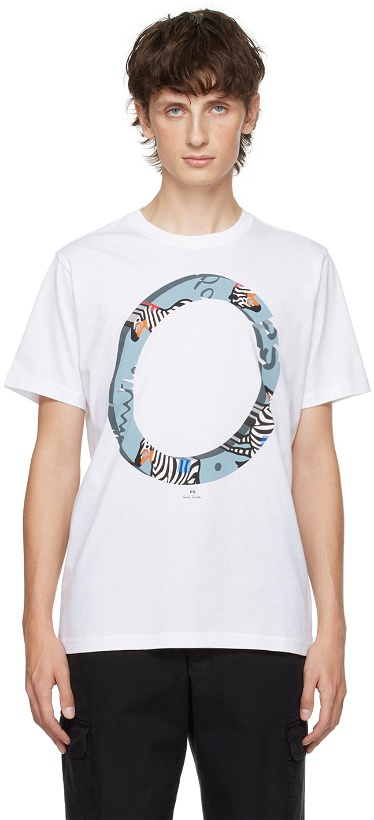 Photo: PS by Paul Smith White Zebra Ring T-Shirt