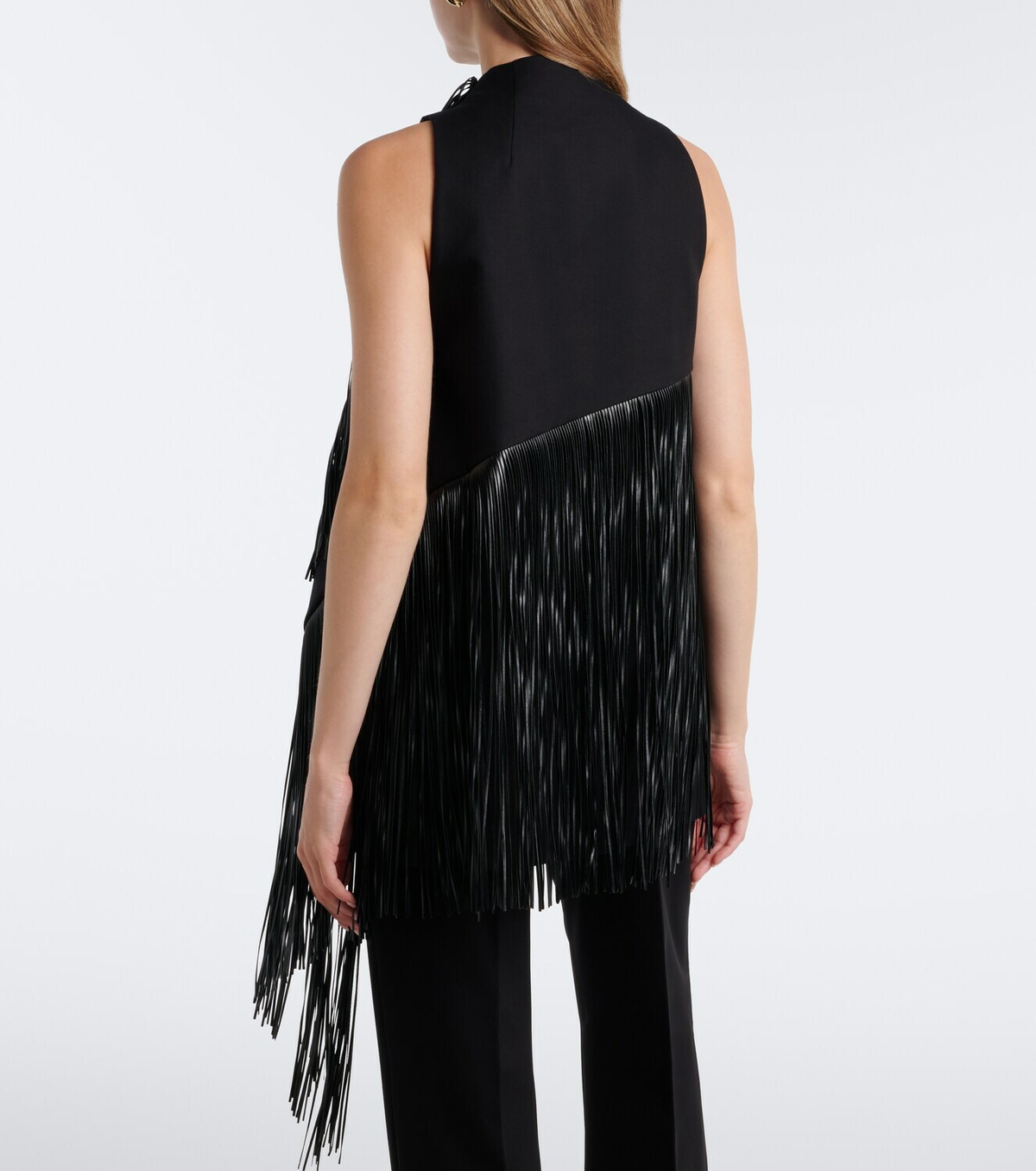 Sportmax Fringed halterneck cotton top