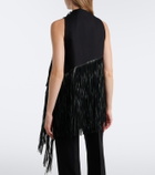 Sportmax Fringed halterneck cotton top