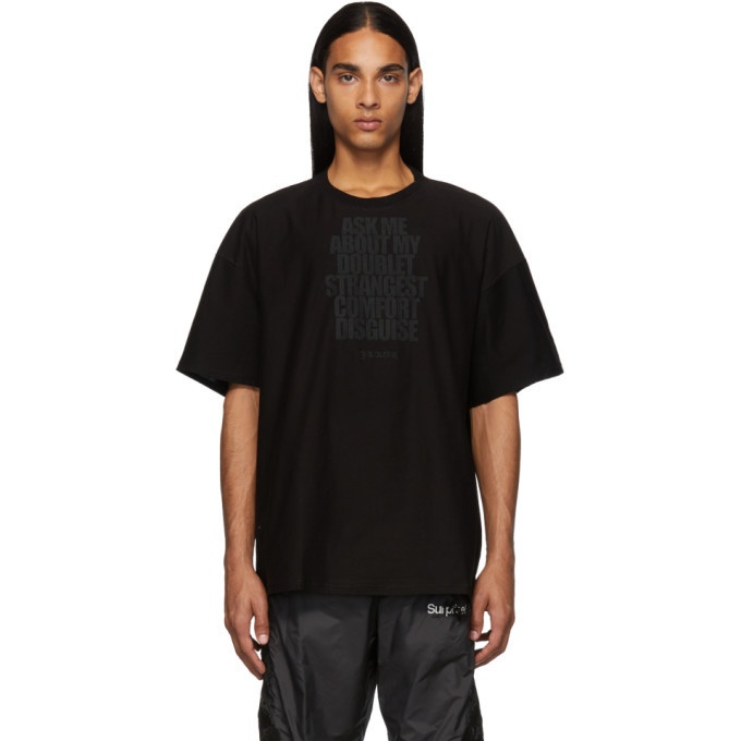 Photo: Doublet Black Disguise Embroidery T-Shirt