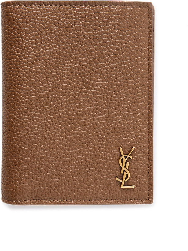 Photo: SAINT LAURENT - Logo-Appliquéd Full-Grain Leather Billfold Wallet