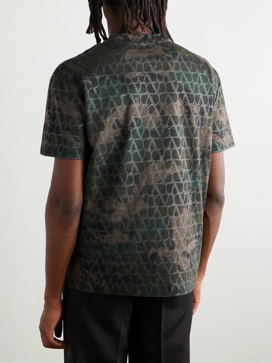 Tシャツ・カットソー Valentino Garavani Green Cotton T-Shirt Valentino Garavani Camo T-Shirt, Size S