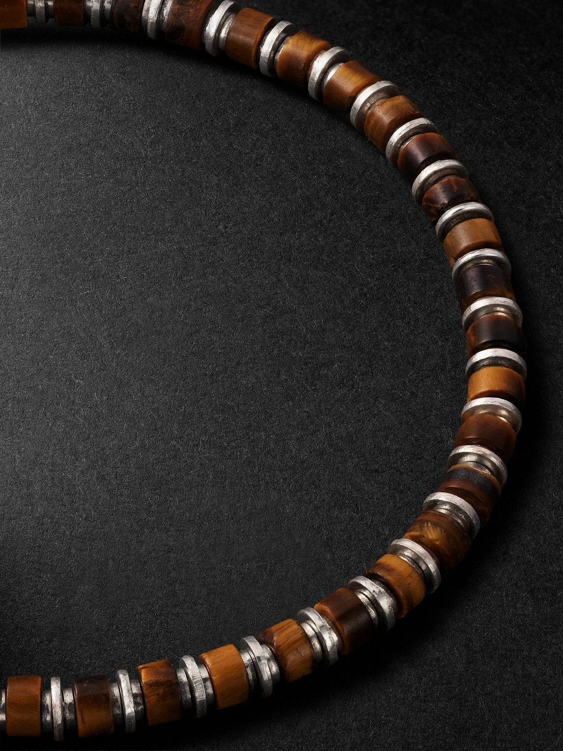 M. Cohen - Sapet Sterling Silver Tiger's Eye Beaded Bracelet - Brown