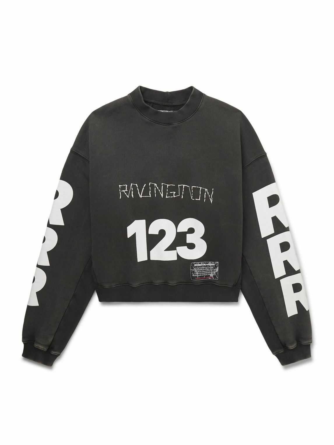 RRR123 - CVA Logo-Print Embroidered Cotton-Jersey Sweatshirt - Black