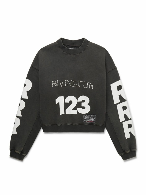 Photo: RRR123 - CVA Logo-Print Embroidered Cotton-Jersey Sweatshirt - Black