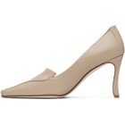 Manolo Blahnik Beige Cleofelo Calf Leather Heels