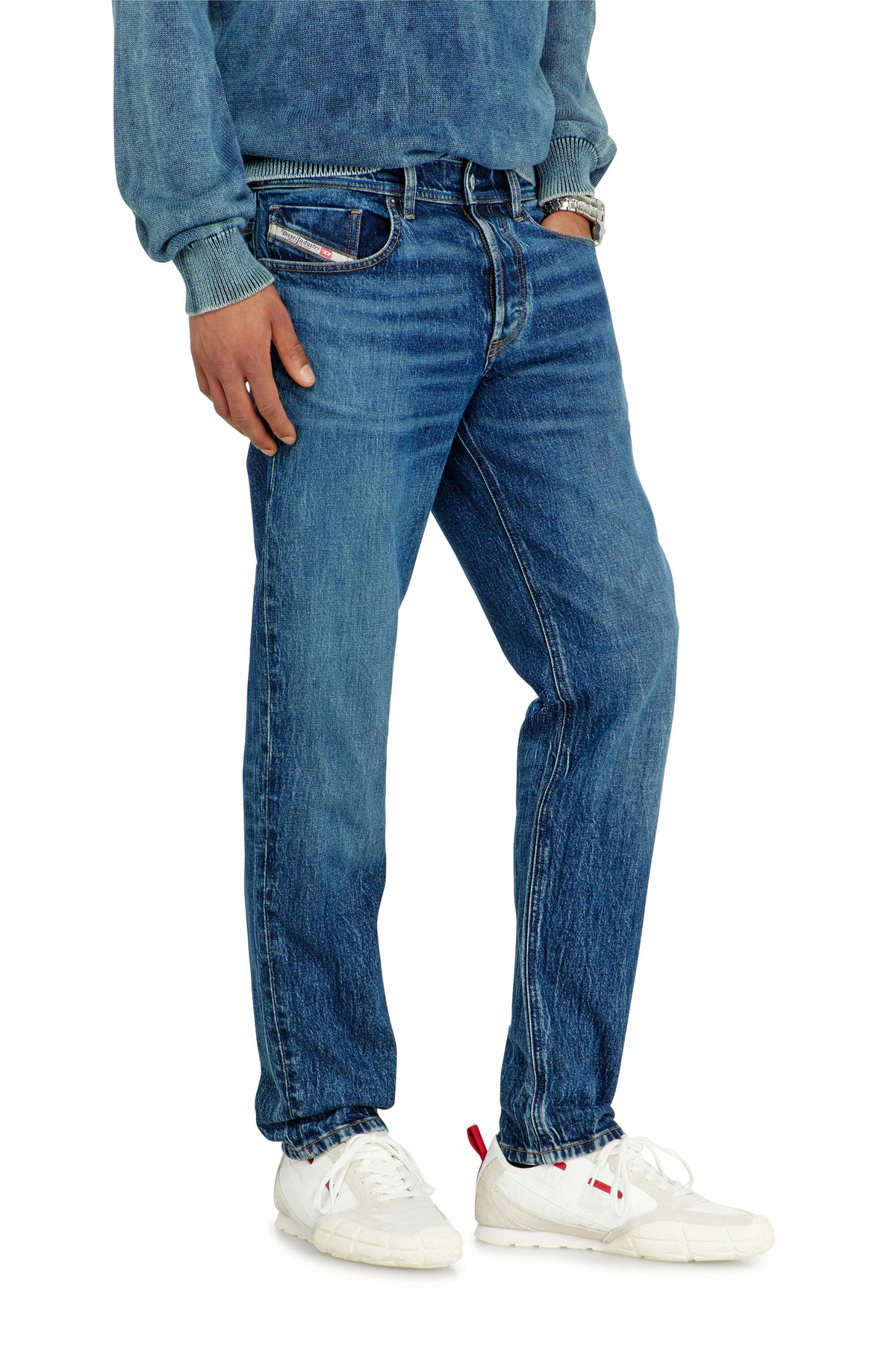 Diesel Regular Jeans Regular Waist 2023 D-Finitive, Dark blue, Button fly
