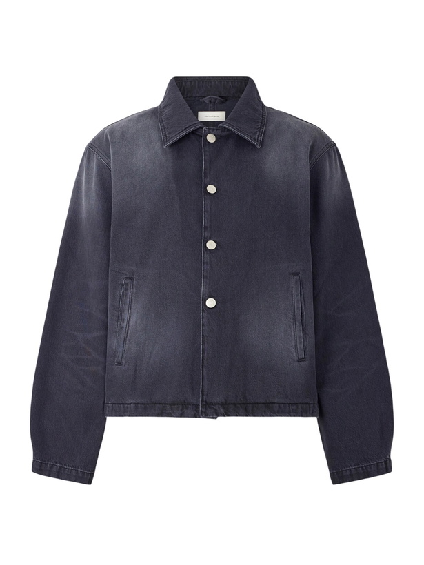 Photo: mfpen - Union Cropped Garment-Dyed Organic Denim Jacket - Blue
