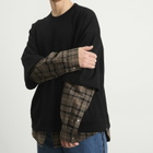 MASTERMIND WORLD Men's Layered Sweatshirt in Black X Gray Plaid