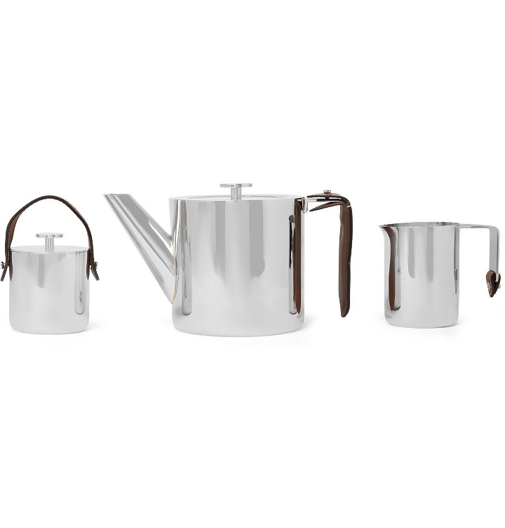 Photo: Ralph Lauren Home - Wyatt Stainless Steel and Leather Tea Set - Silver